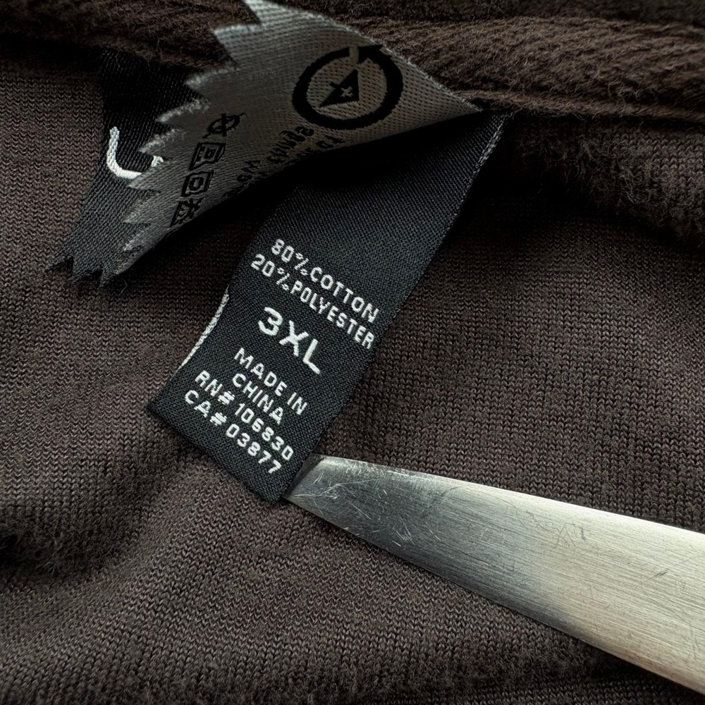 LRG Lifted Research Group Velour Zip Hoodie Jacket 3XL Brown‎ Logo Y2K Urban - Picture 10 of 14